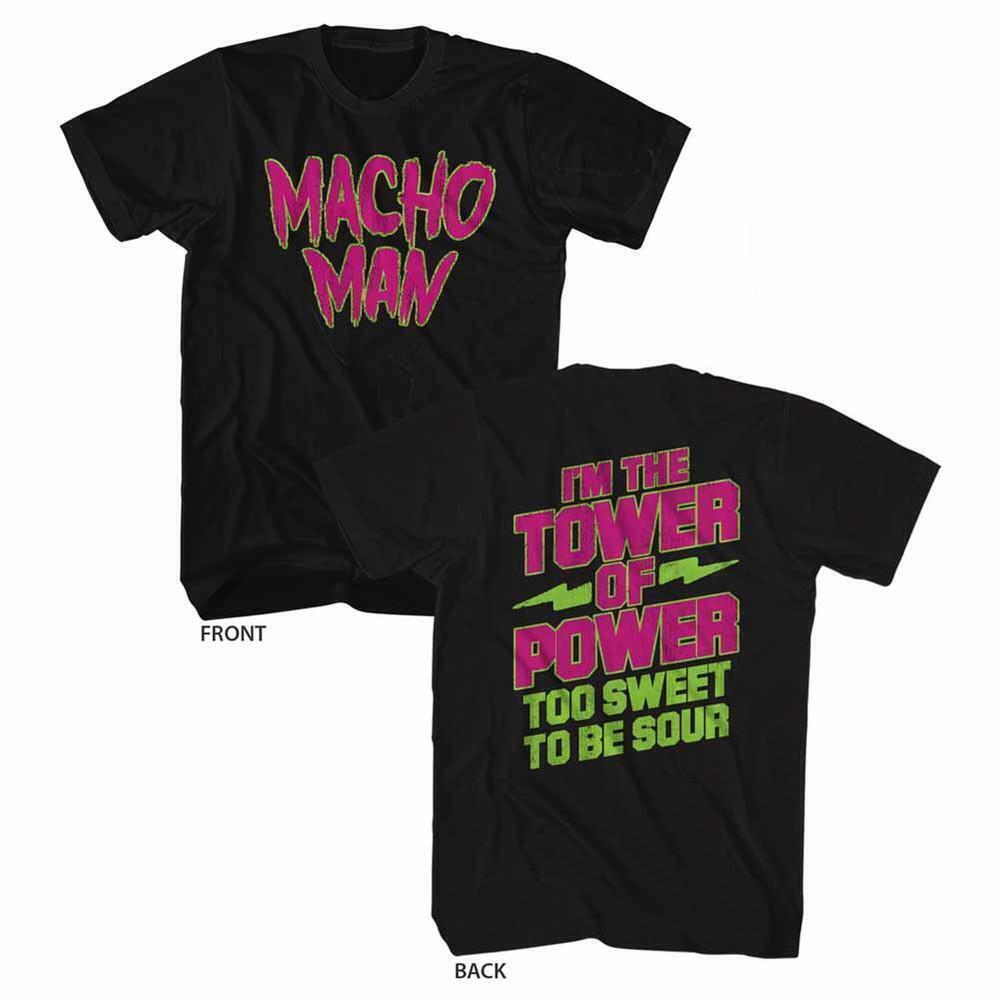 Macho Man Too Sweet Black Adult T Shirt 2 Sided